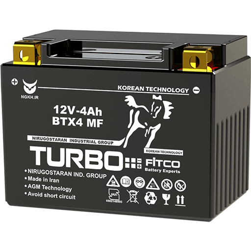 4 باتری توربو 4 آمپر 5 ماه گارانتی - تصویر 1